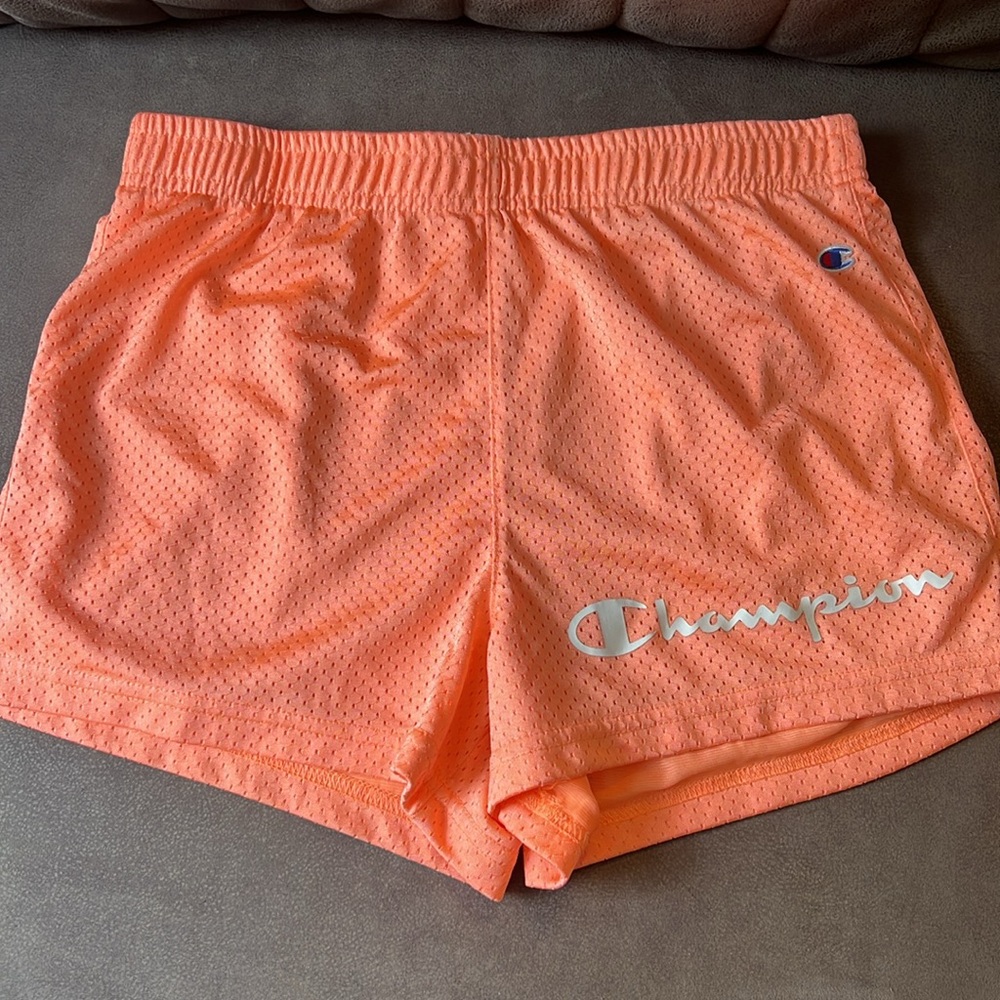 Champion running & basketball shorts, Bright orange, athletic mesh shorts - Picture 2 of 5